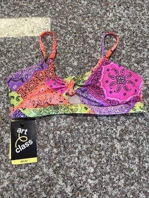 Girl Art Class Muilt-colored Paisley Print Bikini Top Size L 10/12