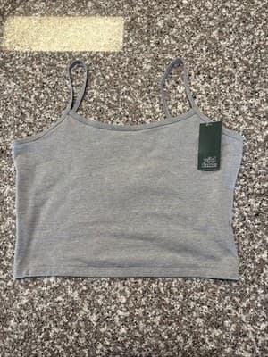 Wild Fable Women's Gray Crop Tank Size Large New W/ Tags Thin Straps