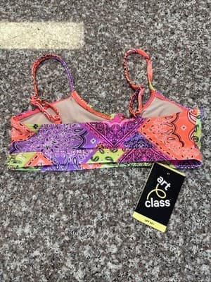 Girl Art Class Muilt-colored Paisley Print Bikini Top Size L 10/12 - Thumbnail 2