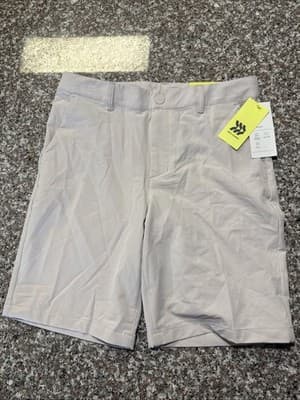 NWT All In Motion Boys Khaki Golf Shorts Size 14 Button Closure