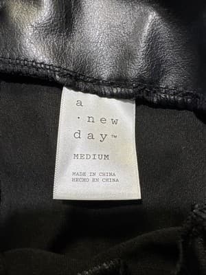 A. New. Day. Size M Black Pleather Skinny Pants Leggings NWOT - Thumbnail 3