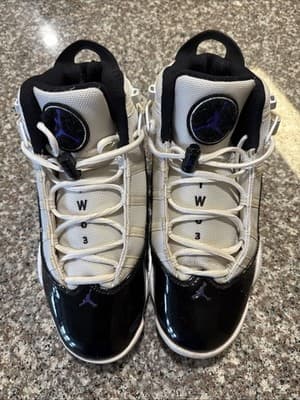 Nike Air Jordan 6 Rings White Black Dark Concord 322992-104 Mens Size 9
