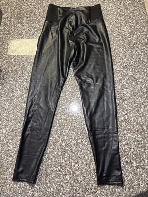 A. New. Day. Size M Black Pleather Skinny Pants Leggings NWOT - Thumbnail 2