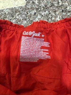 Cat & JackGirls Red Cotton Sundress 5T Sleeveless Tie Straps Adjustable Pullover - Thumbnail 3