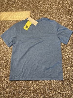 All in Motion Boys M (8) Mesh Tee Heathered Blue Short Sleeve Pocket T-Shirt NEW - Thumbnail 2