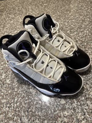 Nike Air Jordan 6 Rings White Black Dark Concord 322992-104 Mens Size 9 - Thumbnail 2