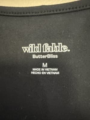 Wild Fable ButterBliss Black Racerback Midi Dress Keyhole Tie Neck Medium - Thumbnail 3