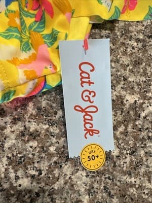 Cat and Jack Girls Floral 2 Piece Bikini Set Size Medium (8) New with Tags - Thumbnail 3