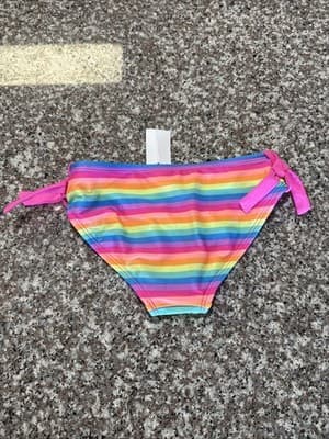 NWT CAT & JACK Youth Girl's Aqua Multi Stripe Bikini Bottoms Size XS (4/5) - Thumbnail 2