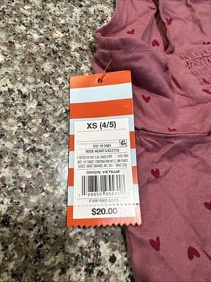 NWT Cat & Jack Girls Pink Heart Print Sundress XS 4/5 Sleeveless Summer Dress - Thumbnail 3