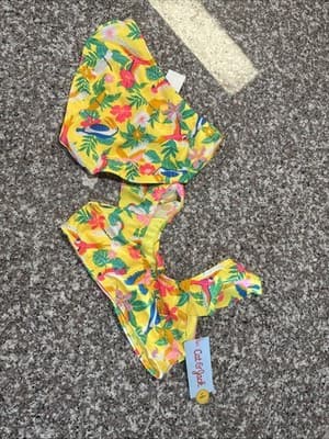 Cat and Jack Girls Floral 2 Piece Bikini Set Size Medium (8) New with Tags - Thumbnail 2