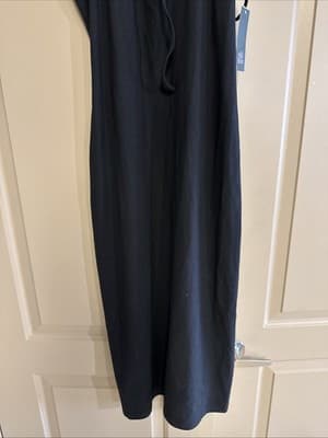 Wild Fable ButterBliss Black Racerback Midi Dress Keyhole Tie Neck Medium - Thumbnail 6