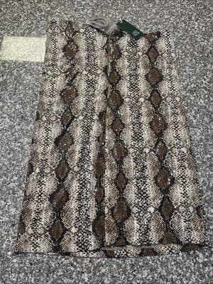Wild Fable Snake Print Sequin Midi Skirt XL | Brown Animal Print | New Tags - Thumbnail 2