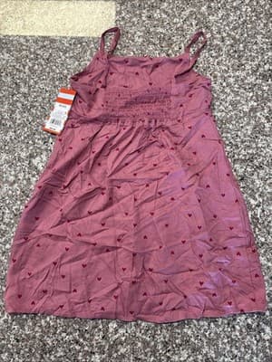 NWT Cat & Jack Girls Pink Heart Print Sundress XS 4/5 Sleeveless Summer Dress - Thumbnail 2