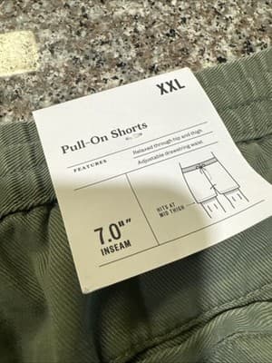 Goodfellow & Co Men's Vintage Pull-On Shorts Olive Green XXL 7" - Thumbnail 3