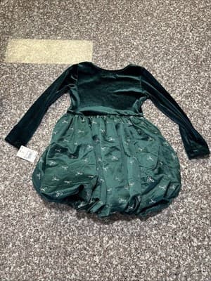 Audrey Camille Kids Long Sleeve Tiny Bows Tutu Dress Green Size 4T New W/ Tags - Thumbnail 2