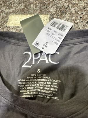 Tupac Shirt Womens Small Gray All Eyez On Me Rap Graphic Tee 2PAC Music Hip Hop - Thumbnail 2