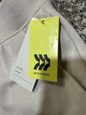 All in Motion Stone Sleek Spacer Shorts 7" Inseam Elastic Waist Women's S NWT - Thumbnail 2