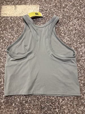 All In Motion XXL Tank Top Women Tank High Neck Moisture Wicking Sage Green Crop - Thumbnail 3
