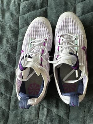 Nike Air Vapormax 2021 Flyknit GS White Violet Frost Size 7 Pre Owned Excellent - Thumbnail 7
