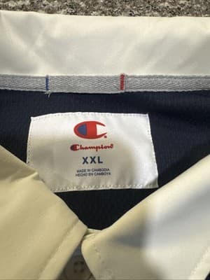 NWT Champion Arena Polo Mens XXL Navy Blue Colorblock Mesh Golf Tennis Shirt - Thumbnail 2