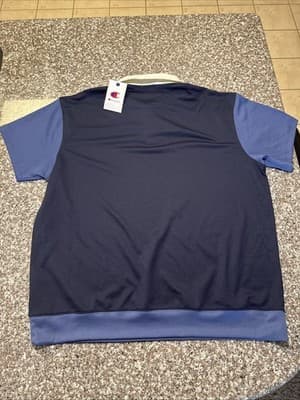 NWT Champion Arena Polo Mens XXL Navy Blue Colorblock Mesh Golf Tennis Shirt - Thumbnail 4