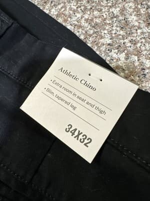 NEW Goodfellow & Co Athletic Chino Pants Black Cotton 34x32 - Thumbnail 2