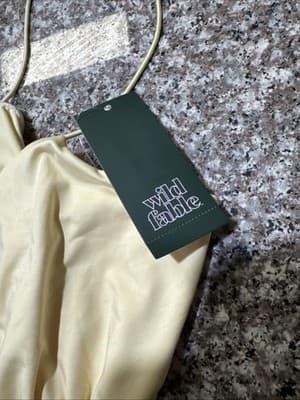 NEW Wild Fable Light Yellow Lace Trim Cami Top - Soft Coquette Boho Bodice XL - Thumbnail 2