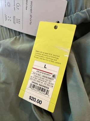 All In Motion Women's Active Mid Rise Woven Shorts 4" Sage Green NEW- Large - Thumbnail 3