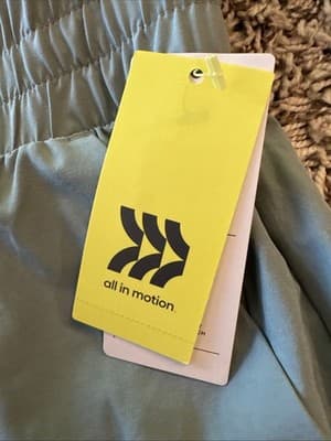 All In Motion Women's Active Mid Rise Woven Shorts 4" Sage Green NEW- Large - Thumbnail 2