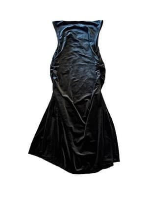 Wild Fable Black Velvet Ruched Sleeveless Mini Dress Size Medium - New with Tags - Thumbnail 4