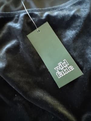 Wild Fable Black Velvet Ruched Sleeveless Mini Dress Size Medium - New with Tags - Thumbnail 3