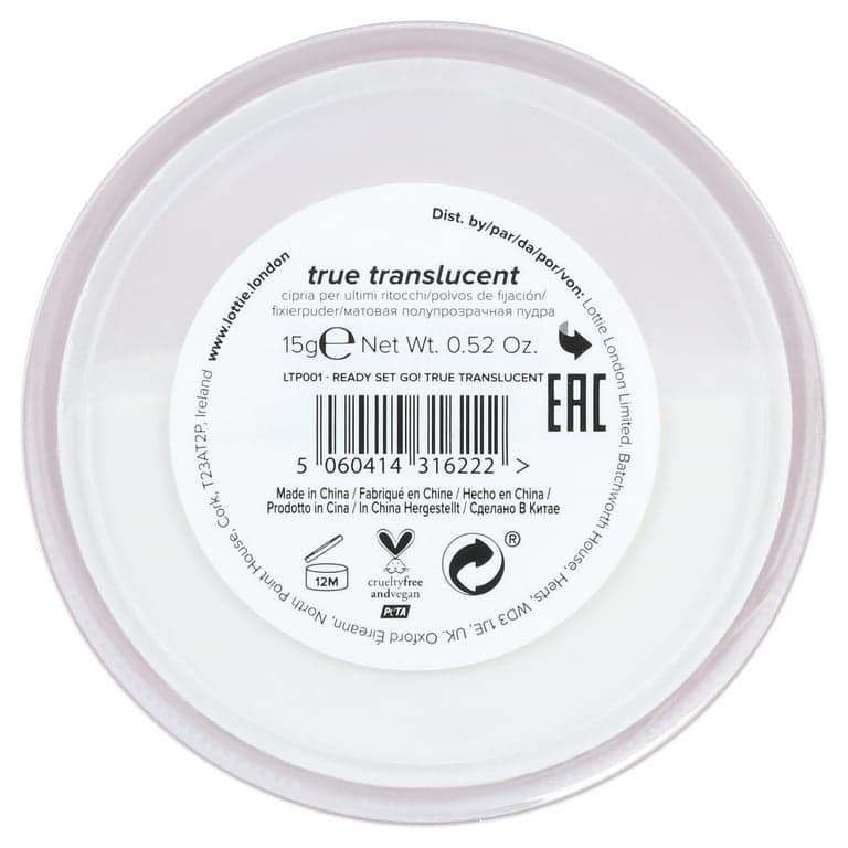 Lottie London Ready Set! Lightweight Makeup Setting Powder  100% Vegan  True Translucent  0.52 Oz - Thumbnail 4
