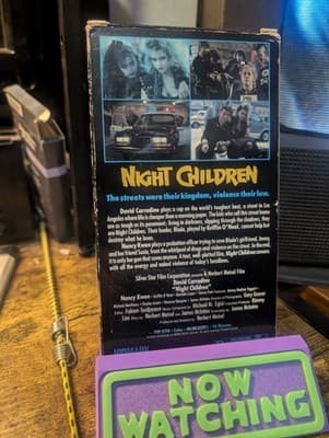 Night Children VHS (1989) David Carradine Vidmark Crime Thriller TESTED - Thumbnail 2