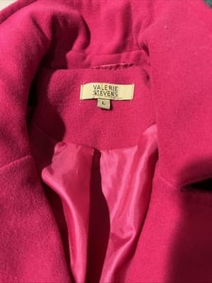 Valerie Stevens Women's Collared Raspberry Coat Size Large. New with Tags Lined - Thumbnail 2