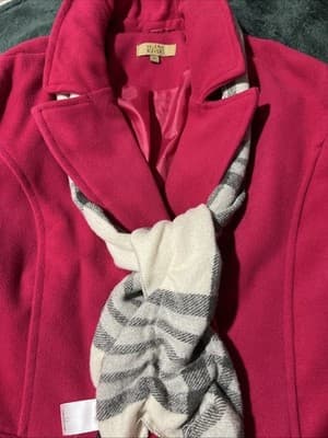 Valerie Stevens Women's Collared Raspberry Coat Size Large. New with Tags Lined - Thumbnail 3