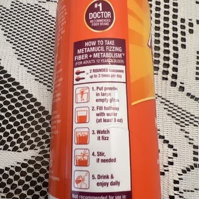 Metamucil Psyllium Fiber Powder Supplement Orange Flavored 50 Servings - Thumbnail 4