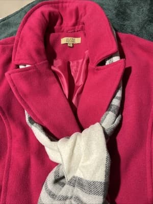 Valerie Stevens Women's Collared Raspberry Coat Size Large. New with Tags Lined - Thumbnail 7