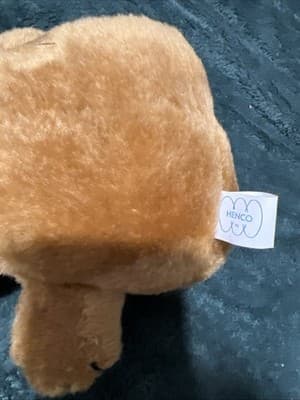 Vintage Henco Plush Brown Teddy Bear Toy 10" Stuffed Animal w/ Red Bow - Thumbnail 6