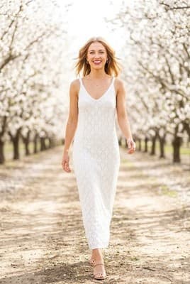 White crochet knit cami dress by By Willow And Wind Size Large - Thumbnail 9