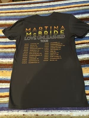 Vintage Y2K Mens Size Small Martina McBride Band Short Sleeve T-Shirt Black 2016 - Thumbnail 5