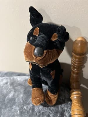 Vintage Ganz Rottweiler Plush Heritage Collection Stuffed Animal Dog Puppy Black - Thumbnail 4