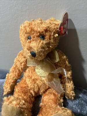 Ty Beanie Baby "Teddy" Golden Brown Teddy 🧸 Celebrating 100 Years 2002 with tag - Thumbnail 2