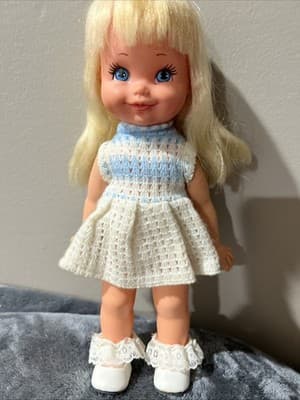 12 -RARE HTF-Vintage 1972-1970s 70s REMCO TOY Baby Doll Hard Plastic Blue Eyes - Thumbnail 2