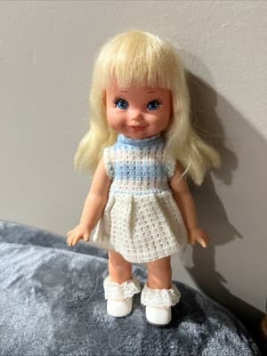 12 -RARE HTF-Vintage 1972-1970s 70s REMCO TOY Baby Doll Hard Plastic Blue Eyes - Thumbnail 8