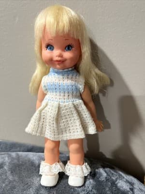 12 -RARE HTF-Vintage 1972-1970s 70s REMCO TOY Baby Doll Hard Plastic Blue Eyes - Thumbnail 5