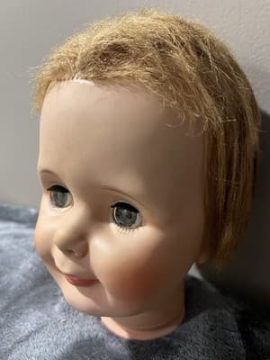 Vintage Composition/Plastic Head of The Play Doll with Blonde Synthetic Hair. 9" - Thumbnail 4
