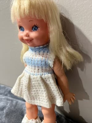 12 -RARE HTF-Vintage 1972-1970s 70s REMCO TOY Baby Doll Hard Plastic Blue Eyes - Thumbnail 3