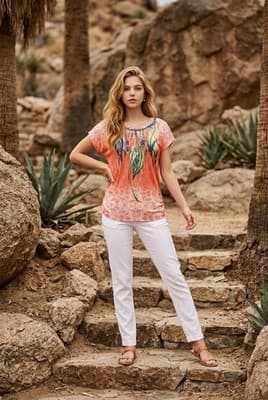 Women's Blouse One Size Fits Most by Blossom by P. Women's Top Blouse New - Thumbnail 4