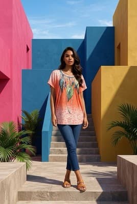 Women's Blouse One Size Fits Most by Blossom by P. Women's Top Blouse New - Thumbnail 7